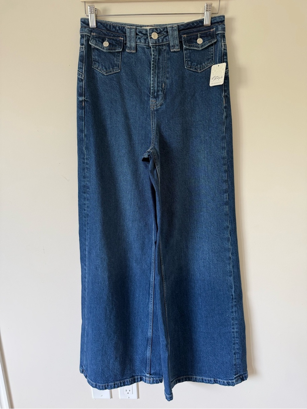 We The Free Dark Blue High-Rise Wide Leg Jeans - Picture 3 of 8